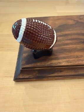 Nora Fleming Brown Football mini with White Laces